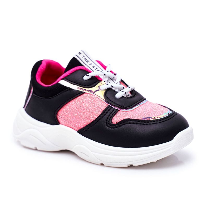 FRROCK Chaussures de sport noires Matylda pour enfants avec paillettes le noir multicolore