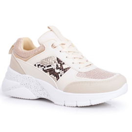 Chaussures Sport Femme Beige Glitter Lisbon