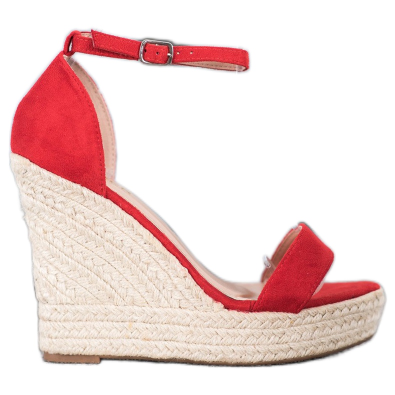 SHELOVET Sandales compensées sexy rouge