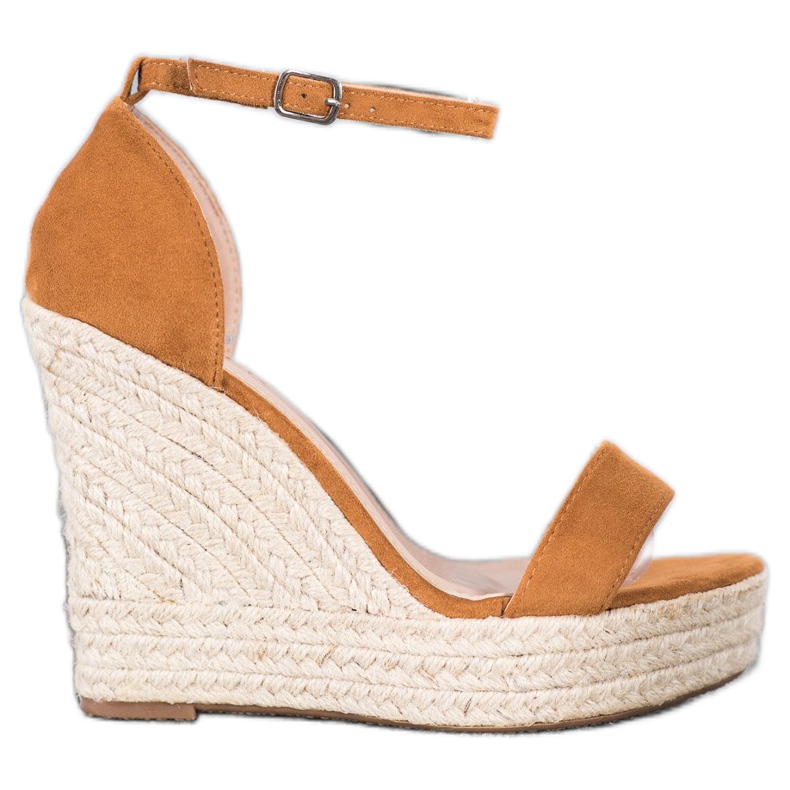 SHELOVET Sandales compensées sexy brun