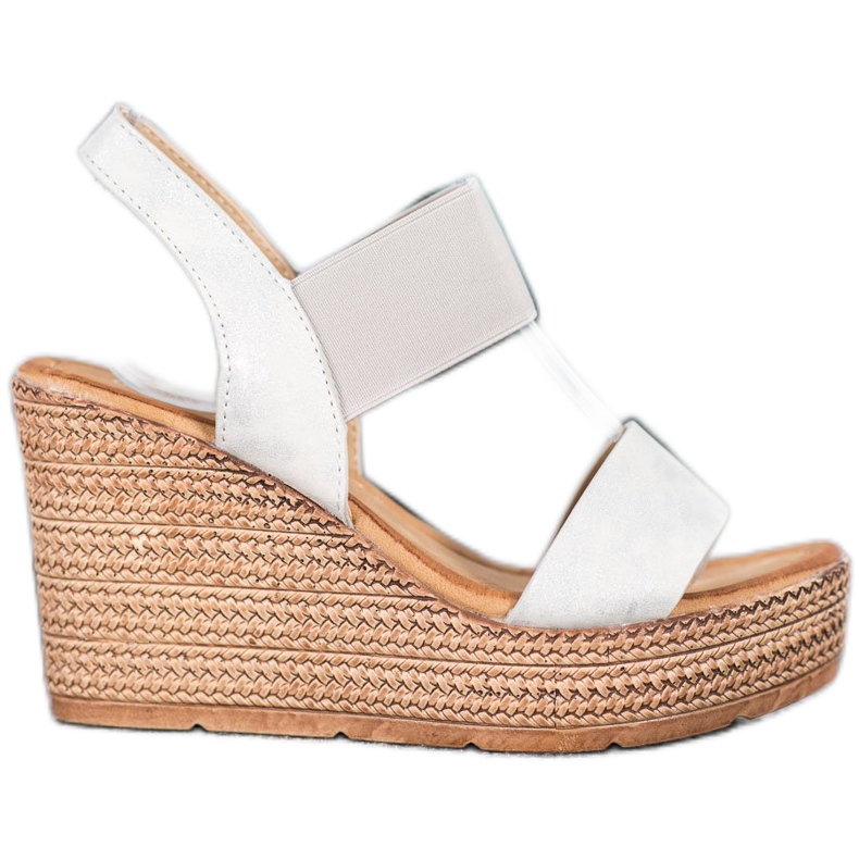 Sea Elves Sandales à enfiler compensées beige blanche