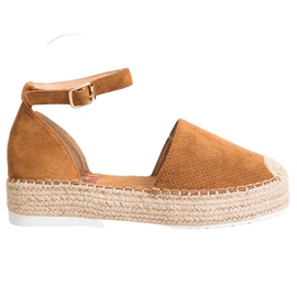 SHELOVET Espadrilles ajourées brun
