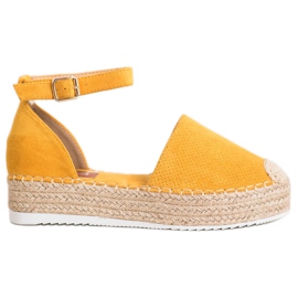 SHELOVET Espadrilles ajourées jaune