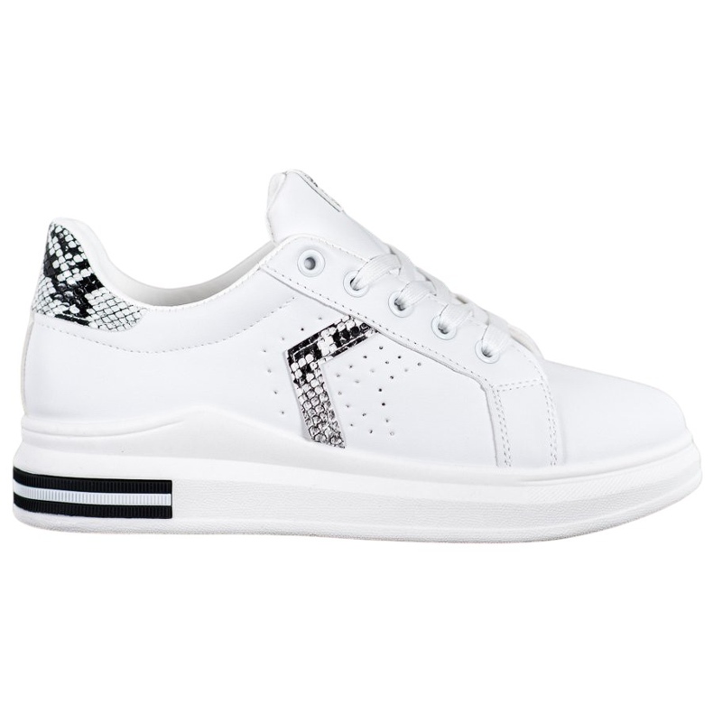 SHELOVET Chaussures de sport en cuir écologique blanche