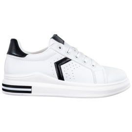 SHELOVET Chaussures de sport en cuir écologique blanche