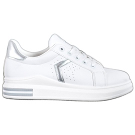 SHELOVET Chaussures de sport en cuir écologique blanc