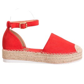 SHELOVET Espadrilles ajourées rouge