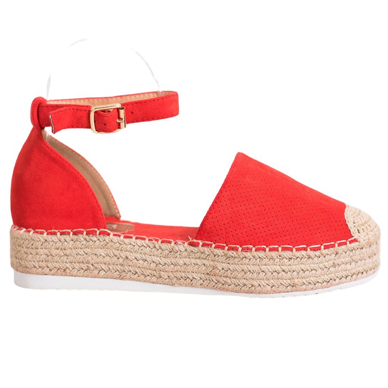 SHELOVET Espadrilles ajourées rouge