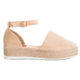SHELOVET Espadrilles ajourées brun