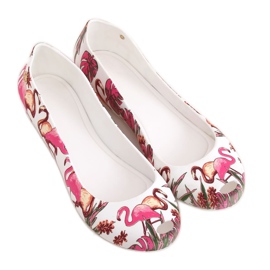 Meliski avec des flamants roses blancs CK85 Blanc blanche multicolore
