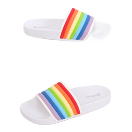 Chaussons arc-en-ciel blancs T325P Blanc multicolore
