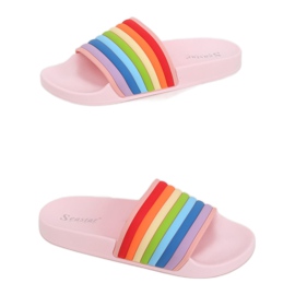 Chaussons arc-en-ciel roses T325P Rose multicolore