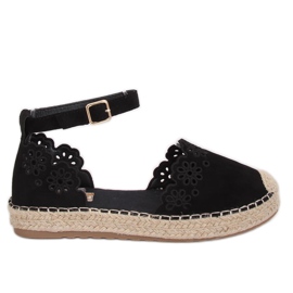 Espadrilles ajourées noires JH119 Noir le noir