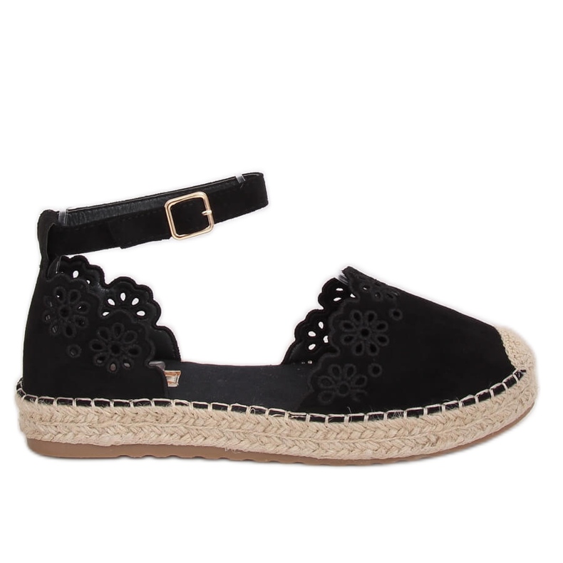 Espadrilles ajourées noires JH119 Noir le noir
