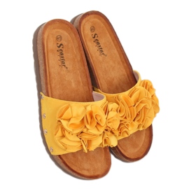 Chaussons femme miel F191 Jaune