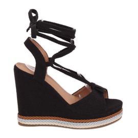 Noir GP07 Sandales compensées noires