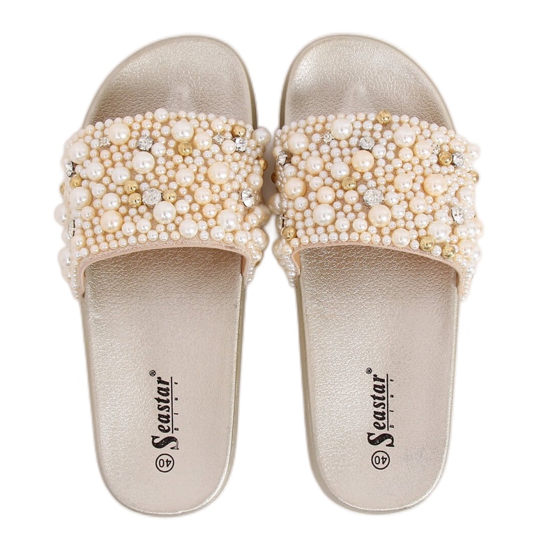 Chaussons avec perles BG66 Or d'or