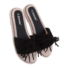 Pantoufles noires pour femmes noires CK159 Noir