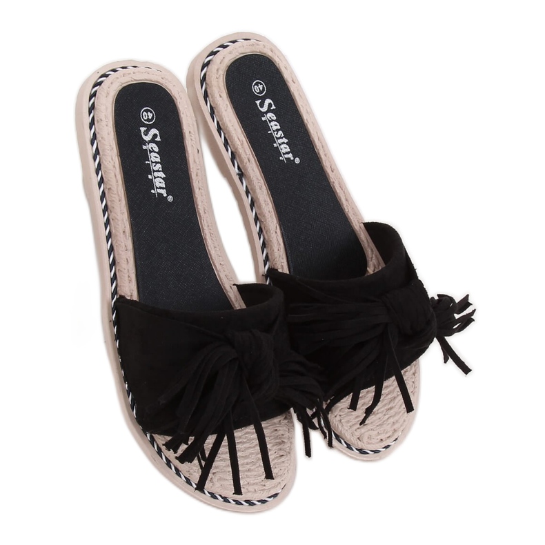 Pantoufles noires pour femmes noires CK159 Noir le noir