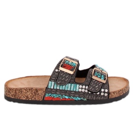 Scholki avec perles noires CK133P Noir multicolore