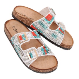 Scholki avec perles blanches CK133P Blanc multicolore
