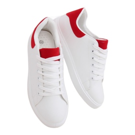 Baskets femme blanches LA85P Rouge