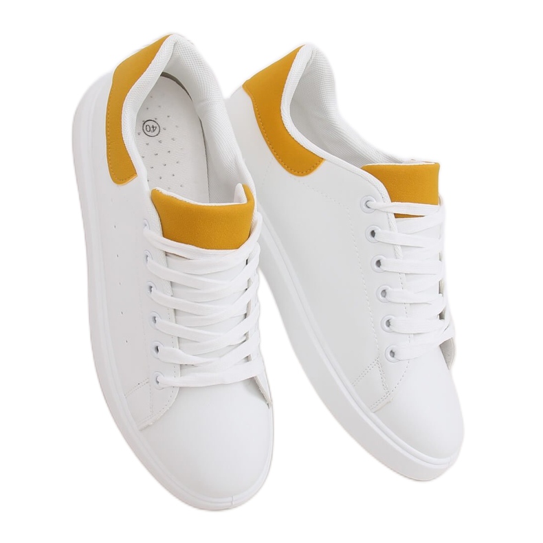 Baskets femme blanches LA85P Jaune