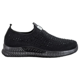 SHELOVET Slipons Avec Cristaux le noir