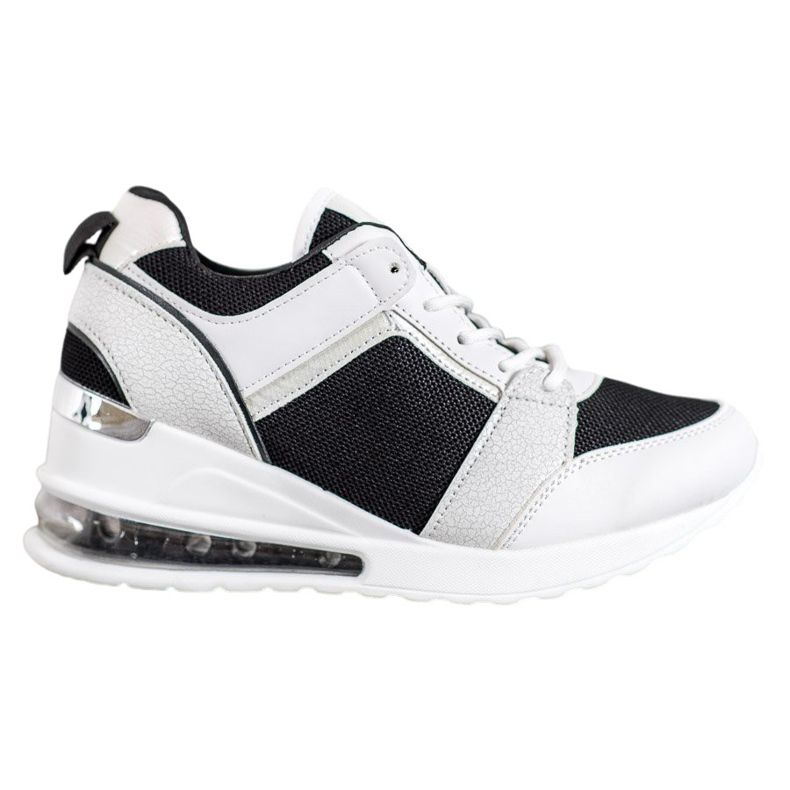 Weide Baskets compensées à la mode blanche le noir
