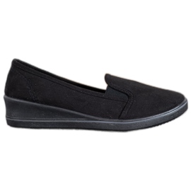 SHELOVET Slipons en daim noir