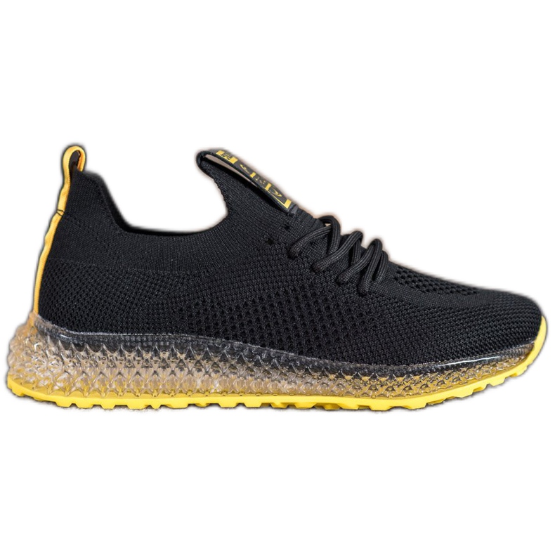 SHELOVET Baskets à semelle jaune le noir