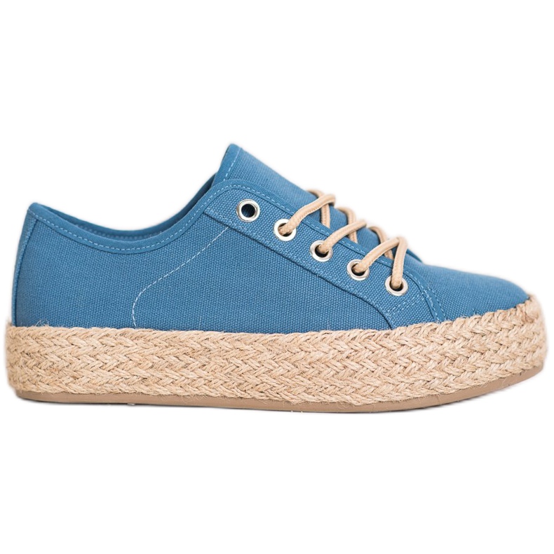 Kylie Baskets sur une plate-forme de paille bleu