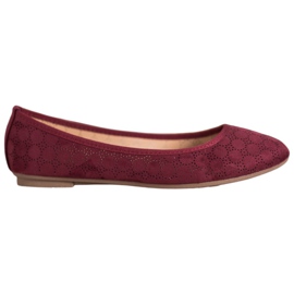 Fama Ballerines ajourées rouge