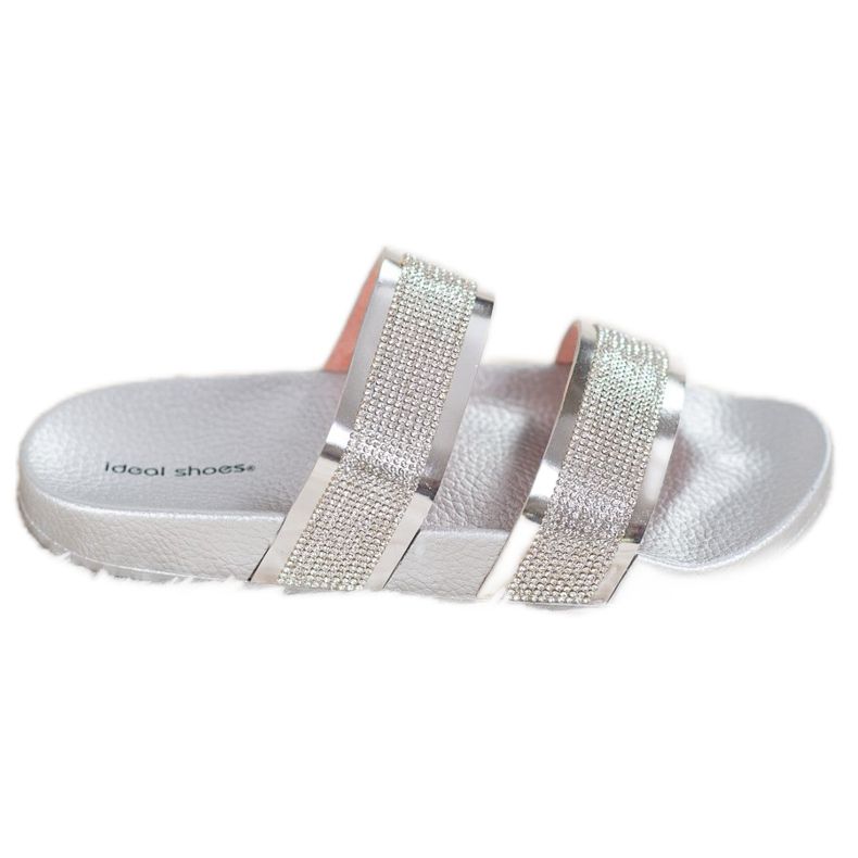 Ideal Shoes Pantoufles Pour Femmes Avec Cubic Zirconia gris Ideal Shoes Pantoufles Pour Femmes Avec Cubic Zirconia gris