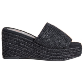 Kylie Pantoufles compensées à la mode noir