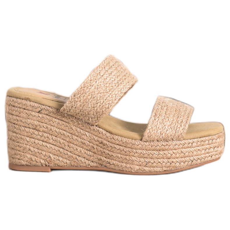 Kylie Pantoufles compensées légères beige