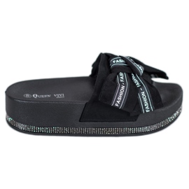 Queen Vivi Pantoufles De Mode Noires