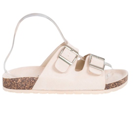 Queentina Pantoufles confortables avec boucle brun