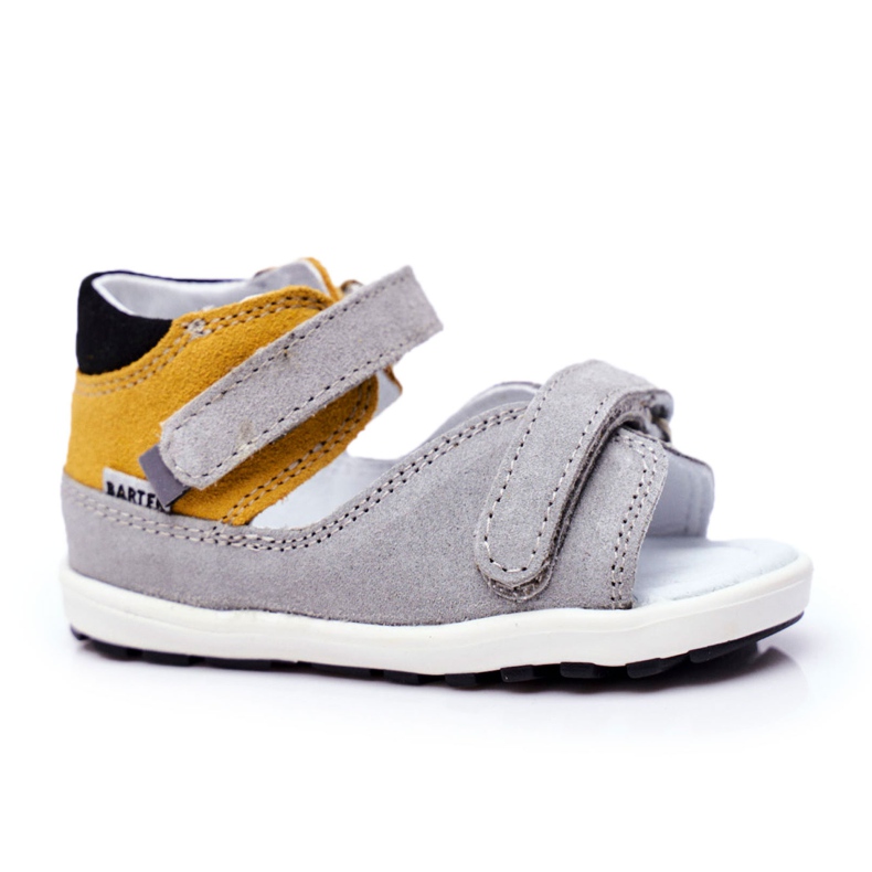 Bartek S.A. Sandales préventives Mini First Steps pour enfants Bartek W-71266 gris jaune