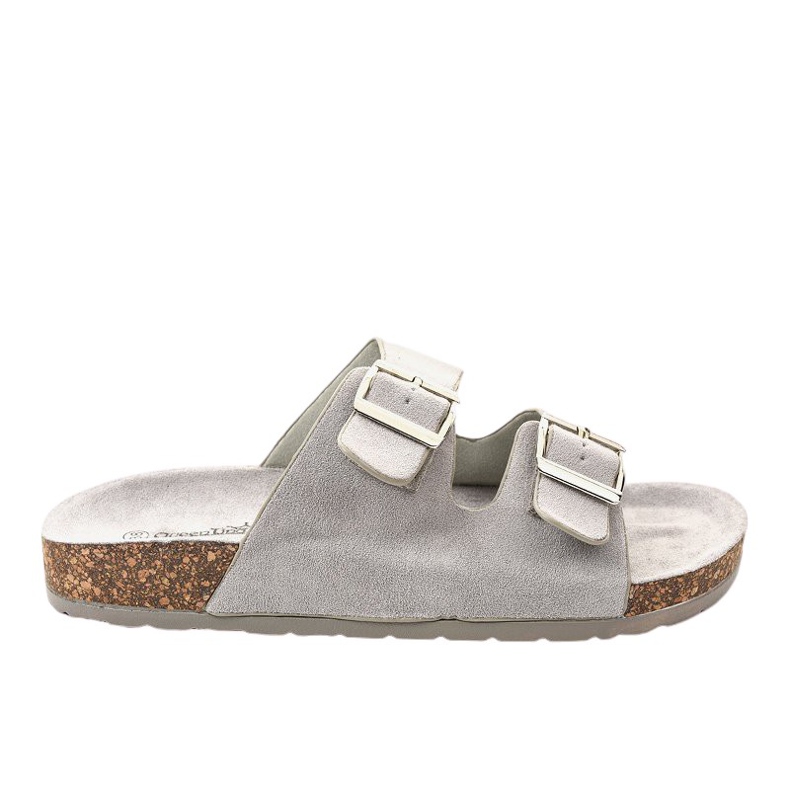 Chaussons gris à boucle BL3100-SF