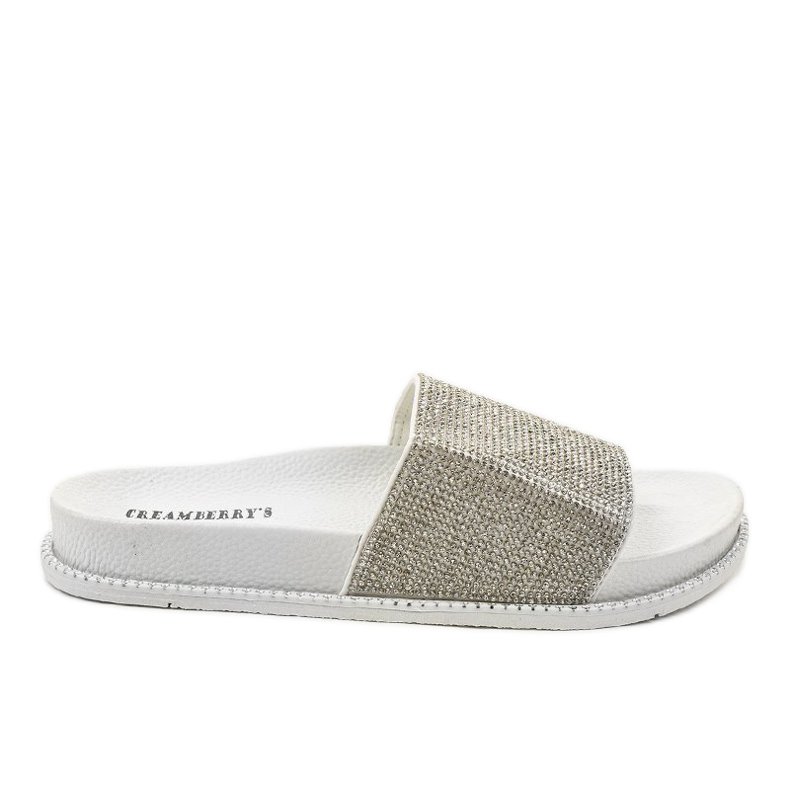 Chaussons brillants blancs RL216 blanche gris