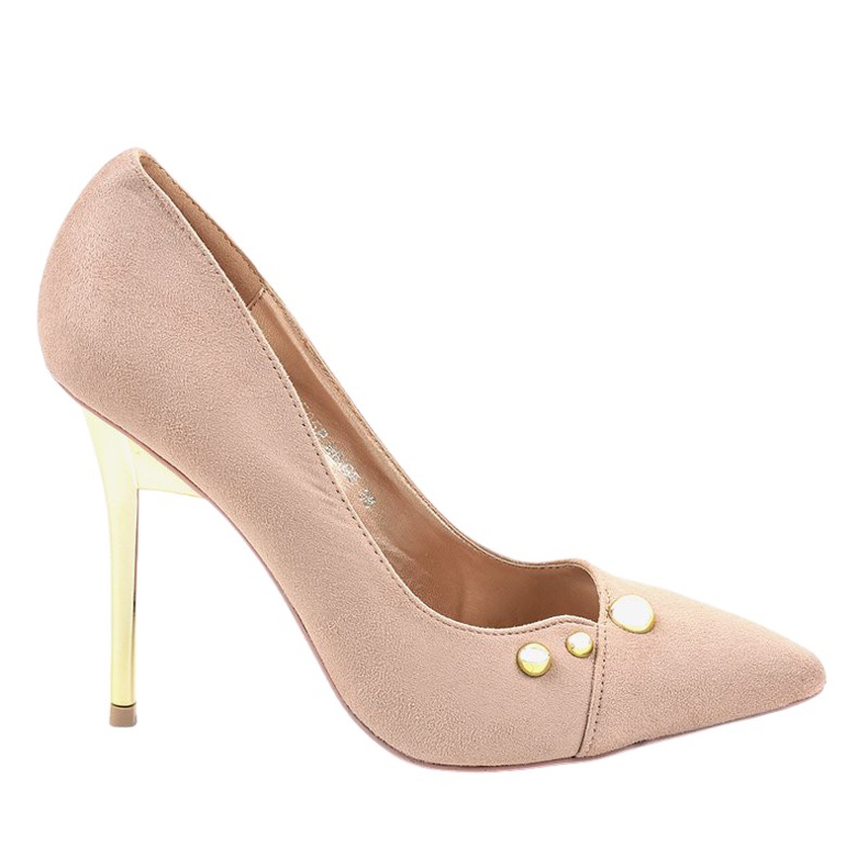 Escarpins beiges classiques avec clous NE05P