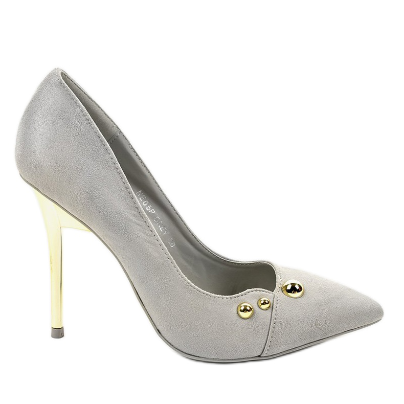 Talons hauts classiques gris avec clous NE05P