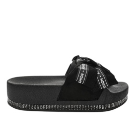 Pantoufles de mode décontractées noires 218-207 le noir