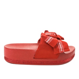 Pantoufles de mode décontractées rouges 218-207
