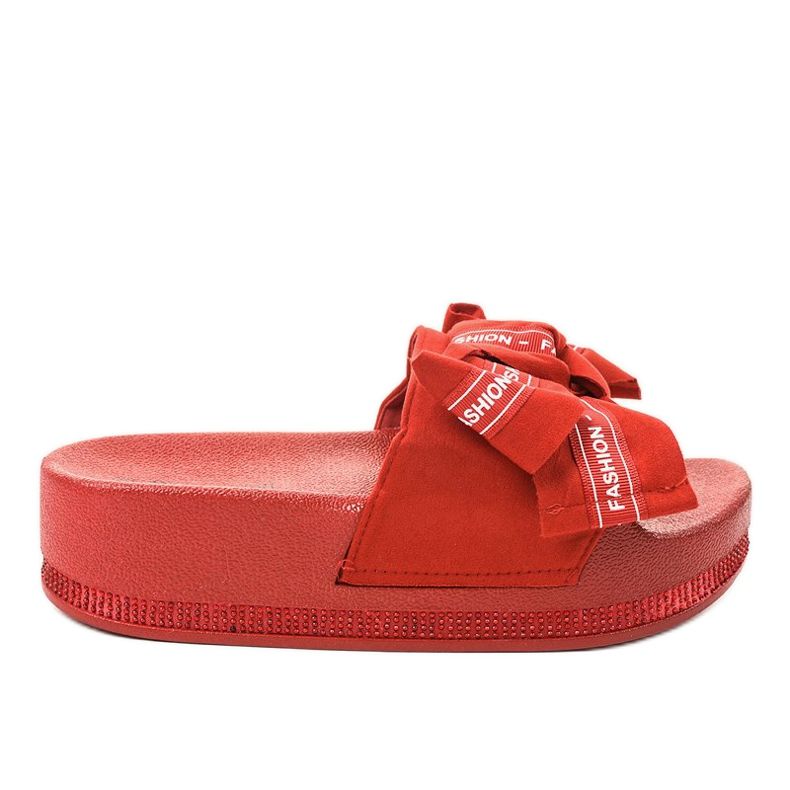 Pantoufles de mode décontractées rouges 218-207