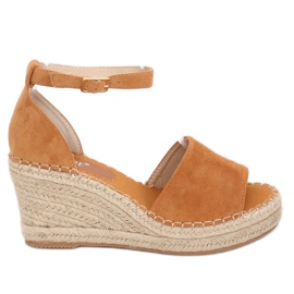 Espadrilles compensées camel TU147 Camel brun