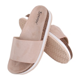 Chaussons femme beiges CK184P Beige