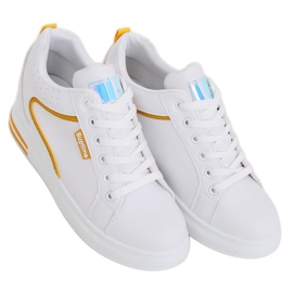 Blanc NB337 Baskets compensées jaunes blanche