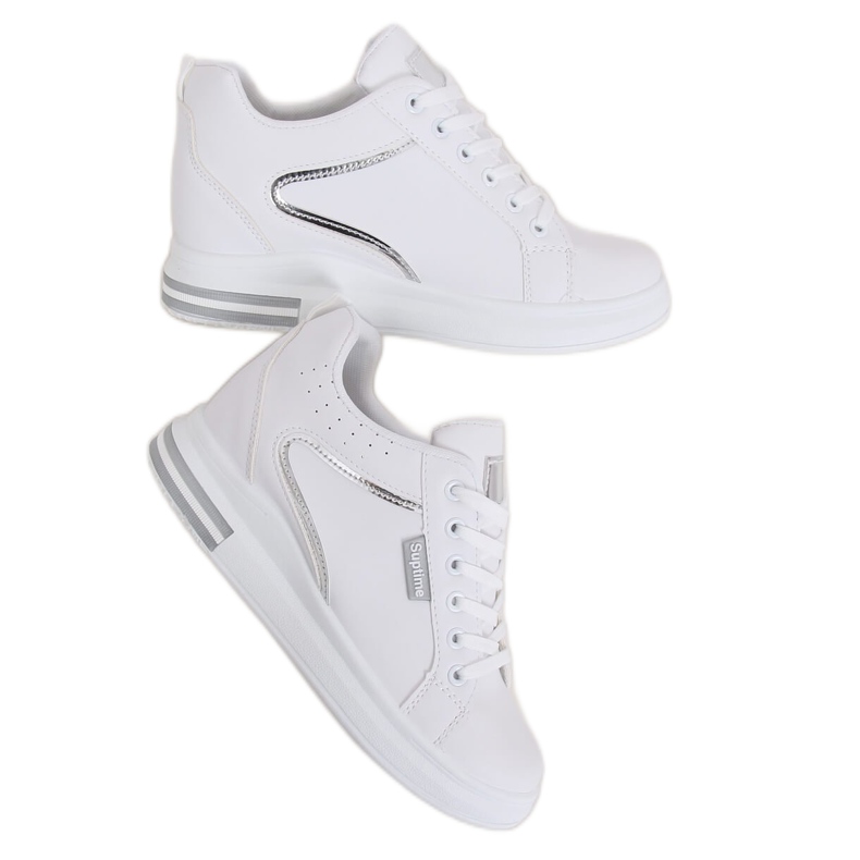 Baskets compensées blanches NB337 Silver
